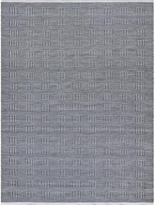 EXQUISITE RUGS Naples Indoor/Outdoor Flatweave PET yarn Ivory/Black Area Rug.