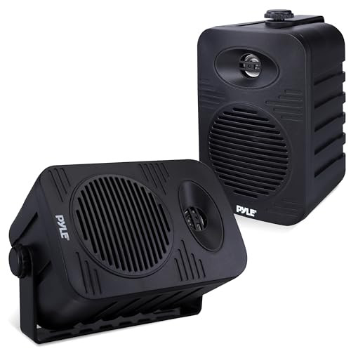 Pyle Indoor Outdoor Speakers Set - 300 Watt Dual Waterproof 4 inch 2-Way Full Range Speaker Systeem met 1/2 inch High Compliance Polymer Tweeter - Zwart