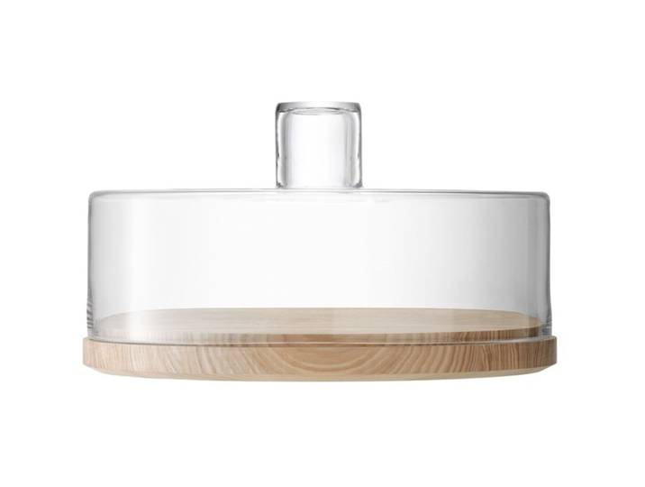 LSA International Lotta Gebäck- Käseglocke Unterteil aus Esche Ø32cm - Material: Glas/Holz - 1085