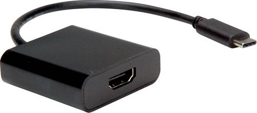 Value USB-C / HDMI Adapterkabel USB-C Stecker, HDMI-A Buchse 0.10 m Schwarz 12.99.3211 USB-C-Displaykabel