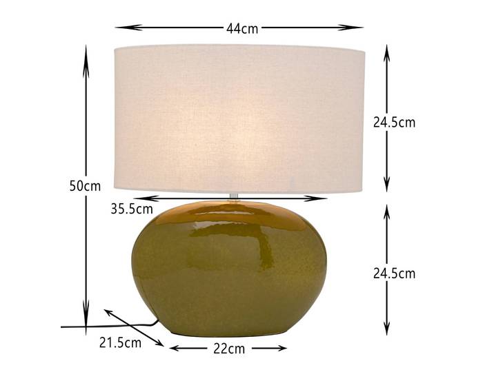 KARE Tischlampe Tischleuchte Beo, grün, für Wohn- / Esszimmer, Textil / Stoff / Seide, Skandinavisch