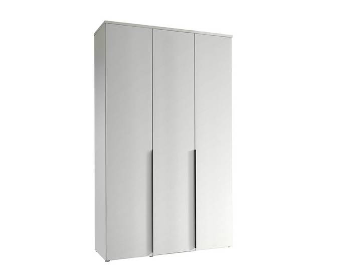 PREISBRECHER Drehtürenschrank Kevo 2 Böden, 2 Stangen, Weiß, Dekor - 135x225x52cm (BxHxT)