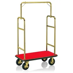 gastlando Gepäckwagen Prag Edelstahl goldfarben, rote Bodenauslage