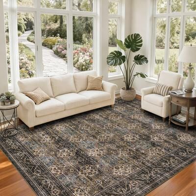 Garvee Antique Diamond Medallion Print Area Rug