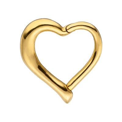 Nasenpiercing JOBO, gold (goldfarben), Piercings, Damen, Edelstahl, Segmentring Herz Edelstahl goldfarben