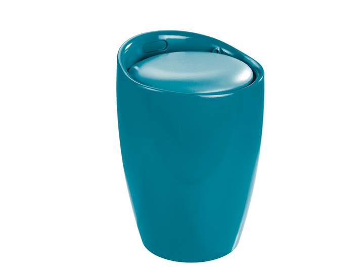 Sitzhocker mit Stauraum, Petrolblau