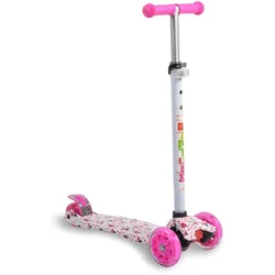 Byox Kinderroller Rapture, Aluminium Scooter mit LED-Rädern, Wassertransferdruck weiß