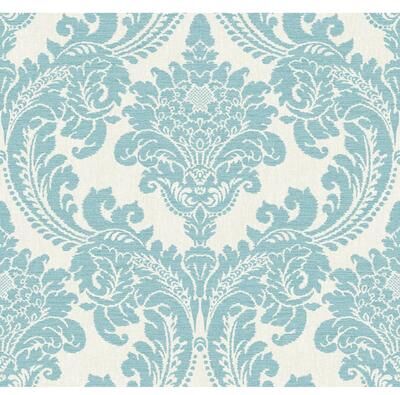 York Wallcoverings Tapestry Damask Teal Wallpaper
