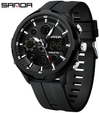 Youfap Market Tactical Digital Military Watch For Men Waterproof LED Sports Wristwatch black