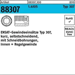Gewindeeinsatz R 88307 Typ 307 M6x 8 1.4105 25 Stück ENSAT