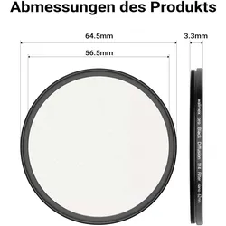 Walimex pro Black Mist Diffusion Filter 1/4 Nano 62mm Kamerafilter Nebelfilter (62 mm), Objektivfilter, Schwarz