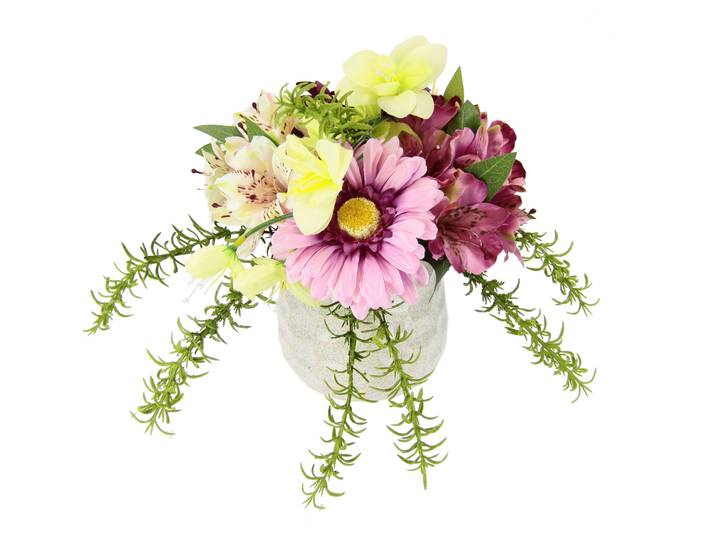 Kunstblume I.GE.A. Arrangement Blüten , rosa, B:23cm H:23cm L:23cm, Kunstpflanzen, Kunstblume, Topf aus Keramik