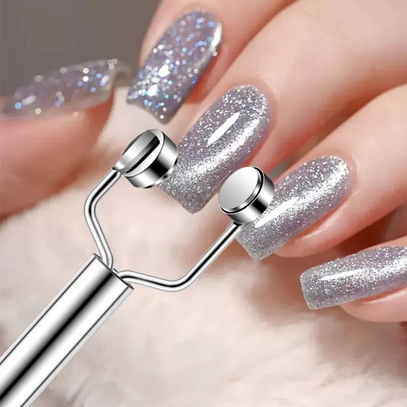 INF 3-in-1 Y-förmiger Katzenaugenmagnet für Nagelkunst (Silber)