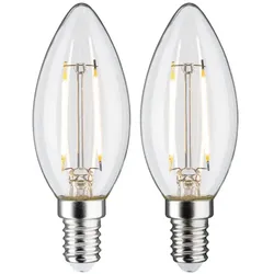Paulmann 2er-Set LED Filament Kerzenlampe, 230V, E14, 2.7W 2700K 250lm, klar PAUL-28855