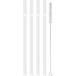 Sorrento Strohhalm gerade transparent mit Reinigungsfunktion 4 St.