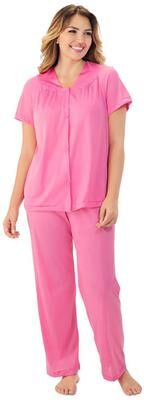 Plus Size Women's Short Sleeve Pajama by Exquisite Form in Rose (Size M)