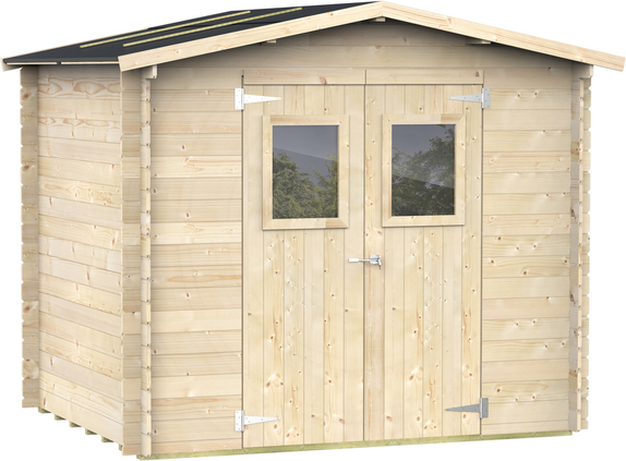 Alce Hobby 248x198  Gartenhaus aus Holz  Mit Fenstern und Doppelflügeltür  248x198x217 cm
