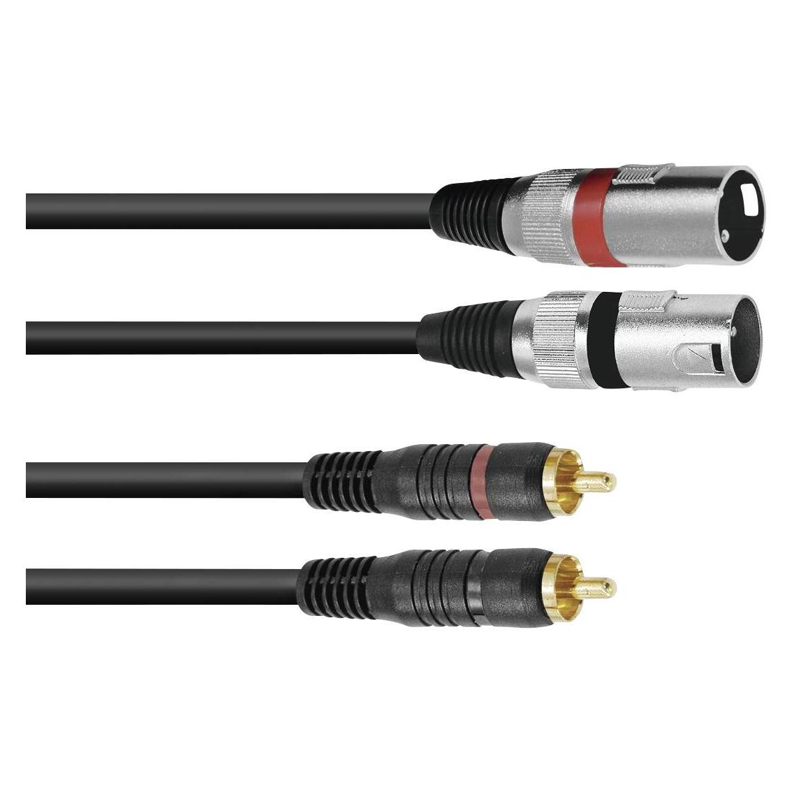 Omnitronic 2xXLR - 2xCinch (1.50 m, Cinch Kabel, XLR Kabel) (3022522C)