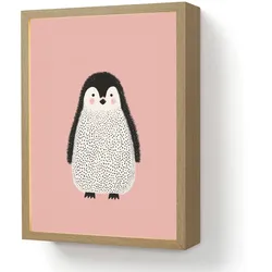 NACHTTISCHLAMPE MIT AKKU Pinguin - Punkte - Minimalistisch - Rosa 30x40 cm