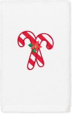 Authentic Hotel and Spa Christmas Candy Canes Embroidered Luxury 100% Turkish Cotton Hand Towel