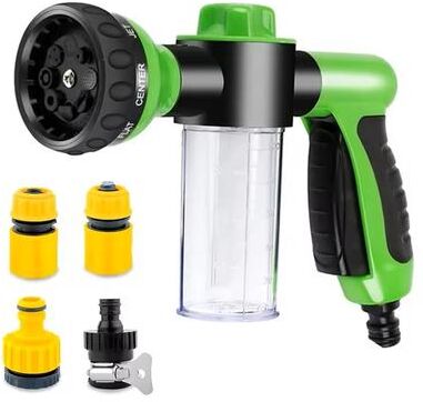 Inspire Select 8 in 1 Dog Shower Sprayer & High Pressure Pet Bath Hose Nozzle All Purpose Dog & Cat Wash Tool green Suit