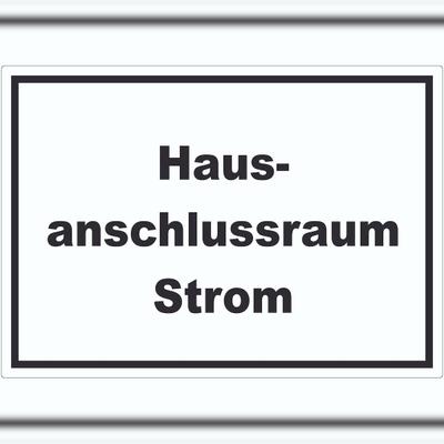 HB-Druck Hausanschlussraum Strom Aufkleber mit Text HAR waagerecht A7 (74x105mm)