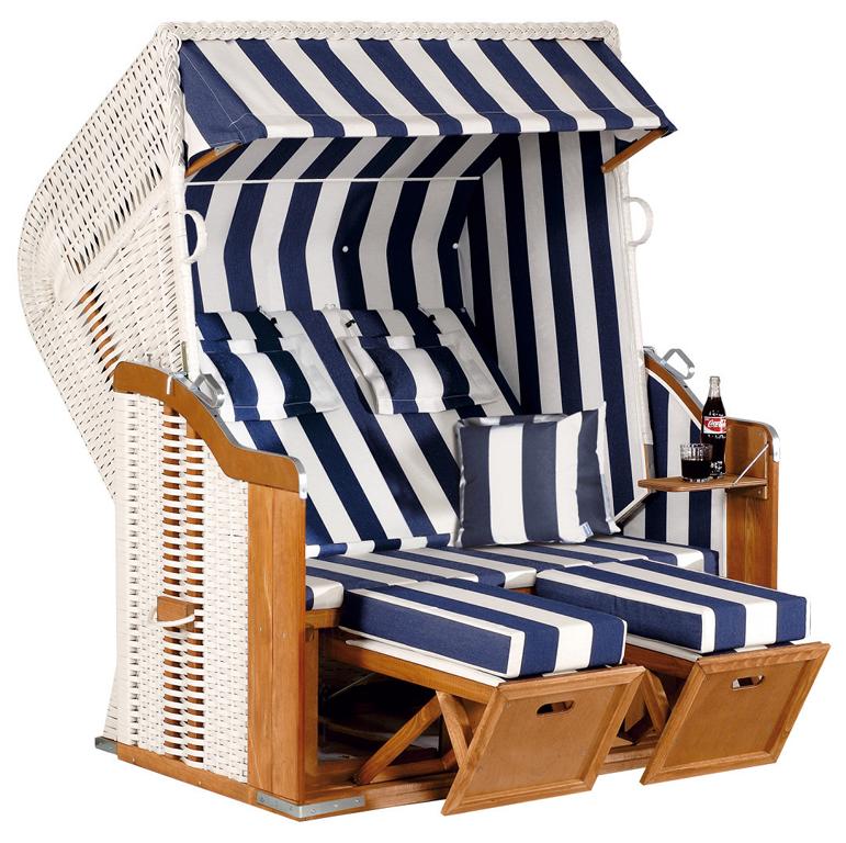MUESING Strandkorb Rustikal 250XL PLUS PVC-KS weiß, Nord. Fichte 16884442
