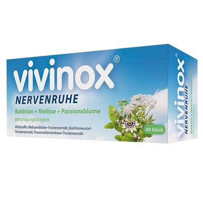 Vivinox Nervenruhe Baldr.+Mel.+Passion.Beruh.Drag. 40 St Überzogene Tabletten