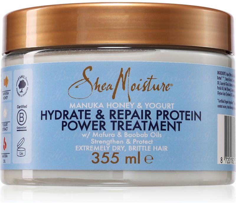 Shea Moisture Manuka Honey & Yogurt Masque masque hydratant pour cheveux aux protéines 355 ml