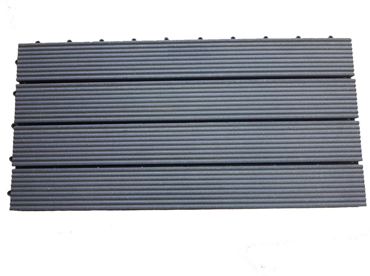 TrendLine WPC-Klickfliese 60 x 30 x 2,1 cm schwarz 5 Stück