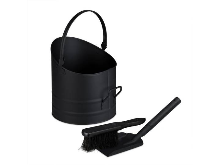 Relaxdays Ascheeimer mit Zubehör 9,5 Liter
