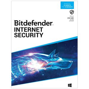 Bitdefender Antivirensoftware Internet Security, Vollversion, PKC, 10 Geräte, 1,5 Jahre, deutsch