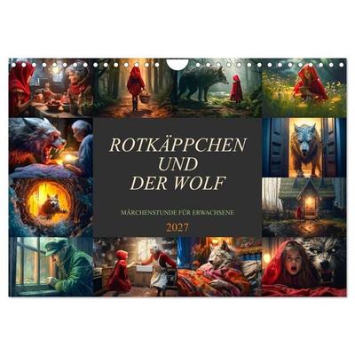 Rotkäppchen und der Wolf (Wandkalender 2027 DIN A4 quer), CALVENDO Monatskalender
