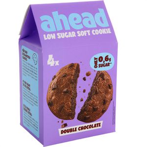 ahead Kekse Low Sugar soft Cookie Double Chocolate, mit Schokoladenstückchen, einzeln verpackt, 160 g, 4 Stück