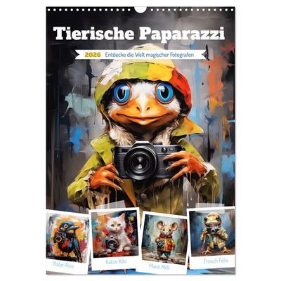 Tierische Paparazzi (Wandkalender 2026 DIN A3 hoch), CALVENDO Monatskalender