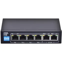 Extralink EX.14831 network switch Unmanaged L2 Fast Ethernet (10/100) Power over Ethernet (PoE) (6 Ports), Netzwerk Switch, Schwarz