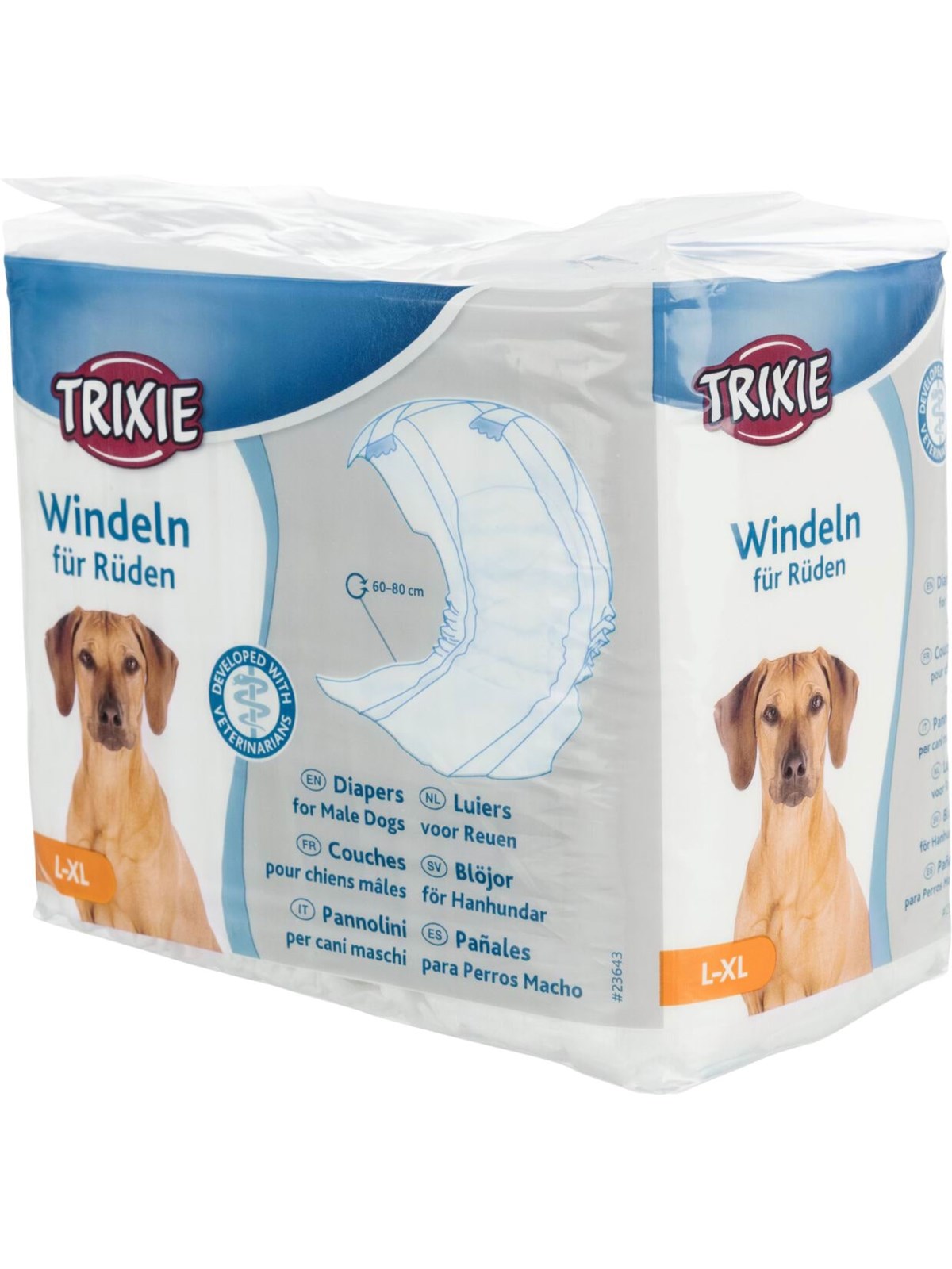 Trixie Diapers for Male Dogs L-XL: 60-80 cm (12-Pack)