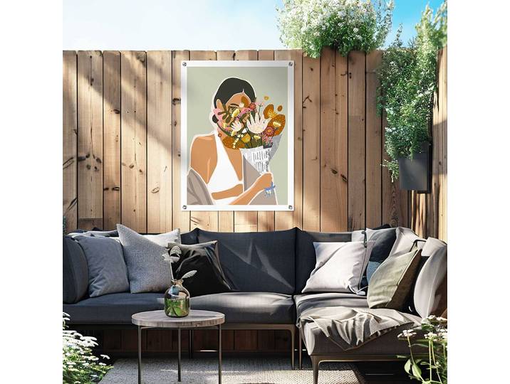 Outdoor-Poster Blumenstrauß PVC Multicolor/Multicolor 60 x 80 x 0cm