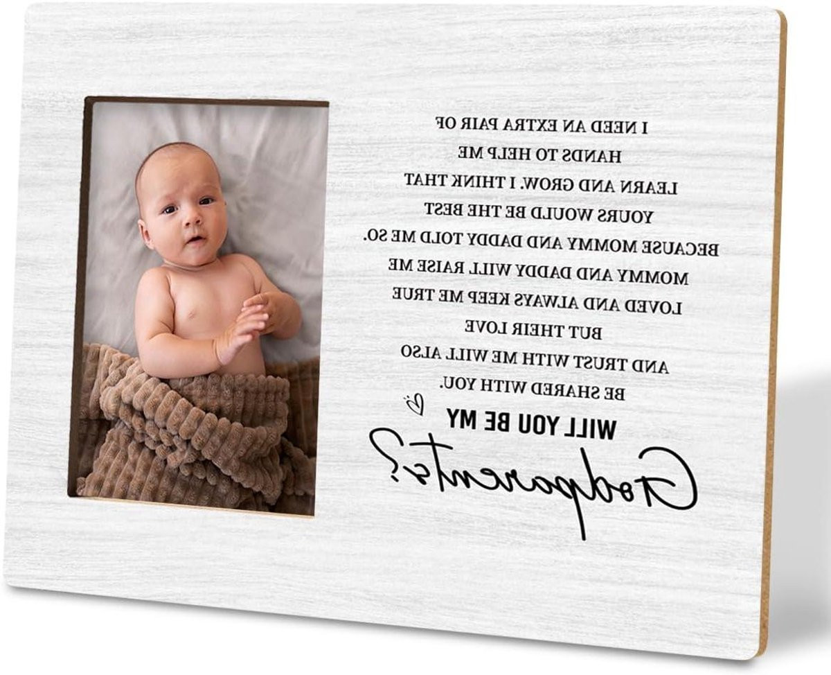 Houten fotolijst voor aankondiging als peetouder - Natuurlijk design - Voor foto van 4x6 inch