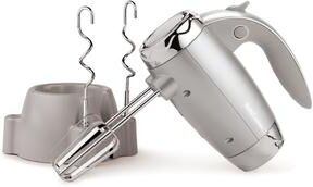 BETTY CROCKER Hand Mixer with Stand, Silver