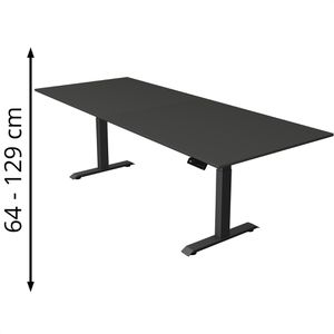 Kerkmann Schreibtisch Move 4, anthrazit / anthrazit, elektrisch höhenverstellbar, 250 x 64-129 x 100 cm