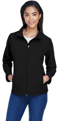 Team 365 TT80W Women's Leader Soft Shell Jacket in Black size XS