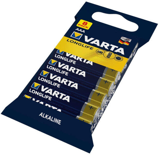 VARTA Batterie Longlife AAA, pack de 8 filmé (04103101328)