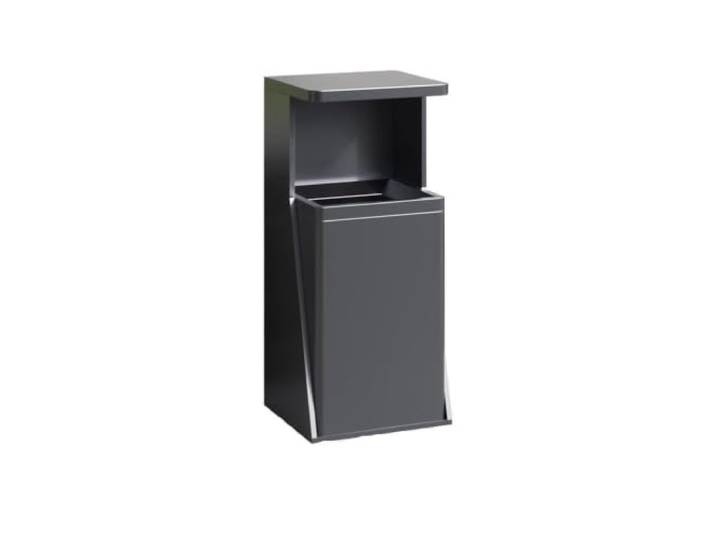Kommerzieller Outdoor-Mülleimer aus Edelstahl Abnehmbares Tablett und Inneneimer, for Büro-Hotel-Lobby-Terrasse(Gray,Small)