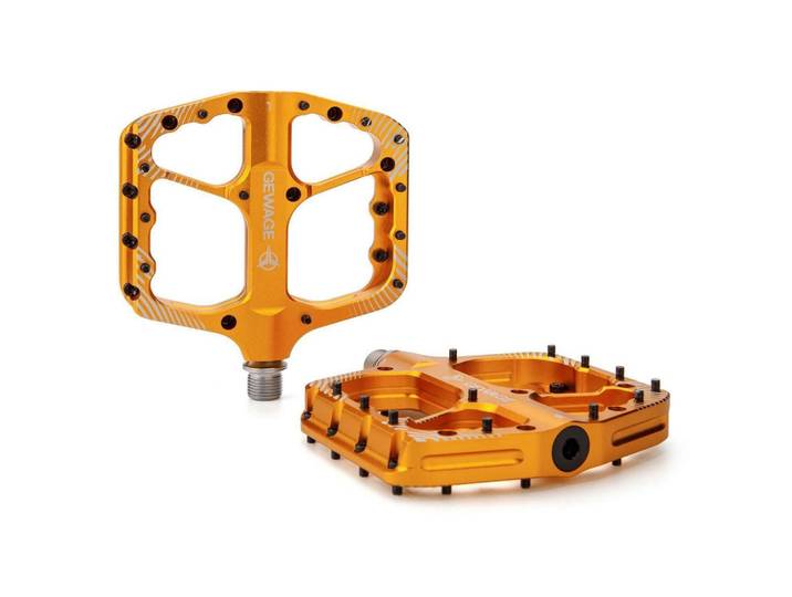 Fahrradpedale Set Aluminium Gold, Goldfarben, Metall, 11x1.5x11.5 cm, Freizeit & Co, Sport & Fitness, Fahrräder, Fahrradzubehör