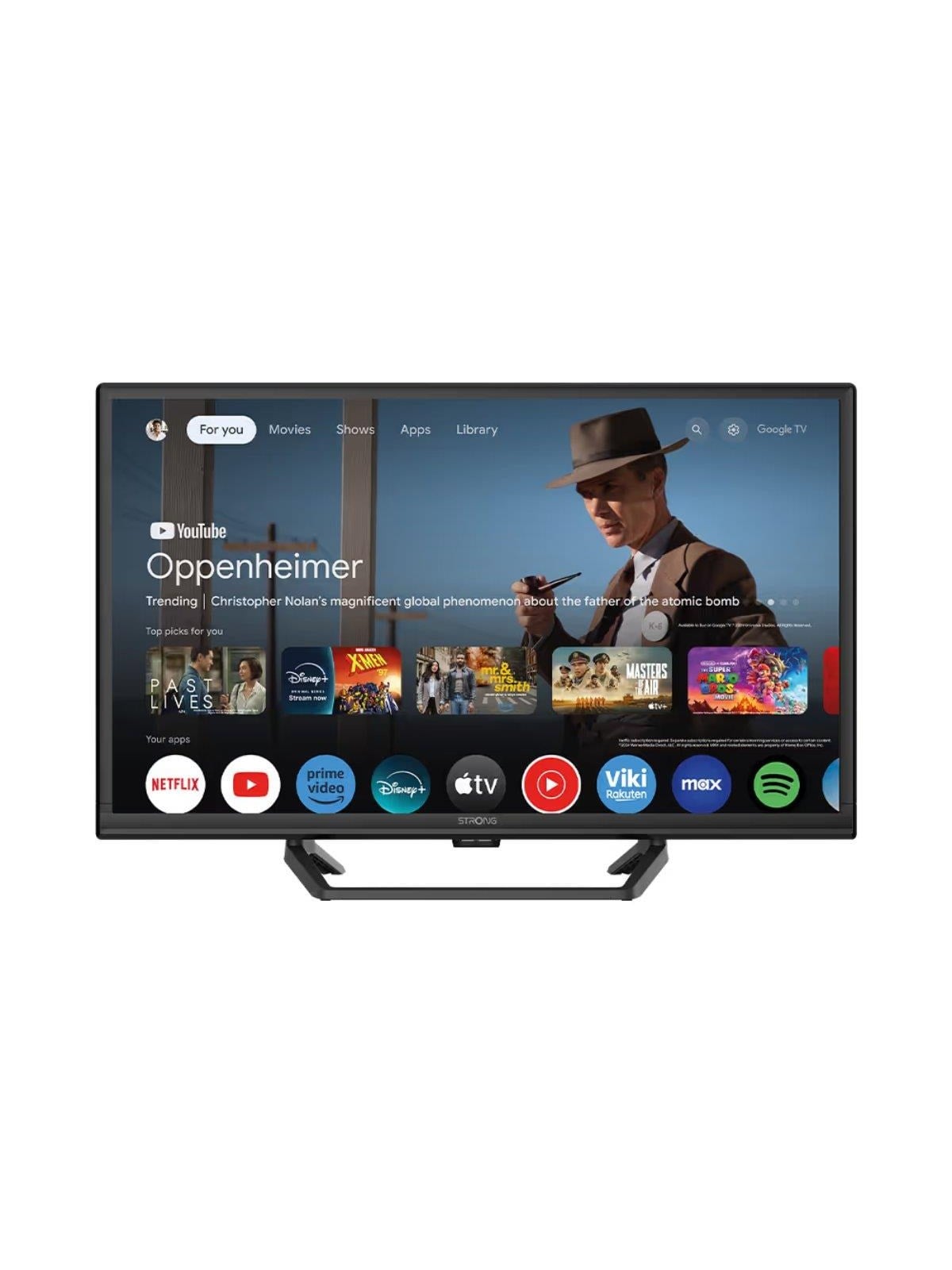 Strong 24" Flachbild TV LED 720p High Dynamic Range 10 (HDR10) HD 12V GOOGLE TV Central Stand | HDR 10