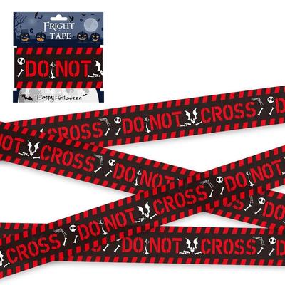 Halloween Caution Tape & Window Prop Set black Red