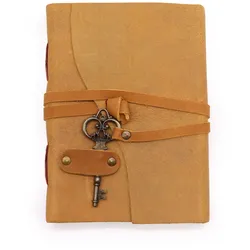 Oiled Tan Leather & Key - 200 pages - 13x18cm