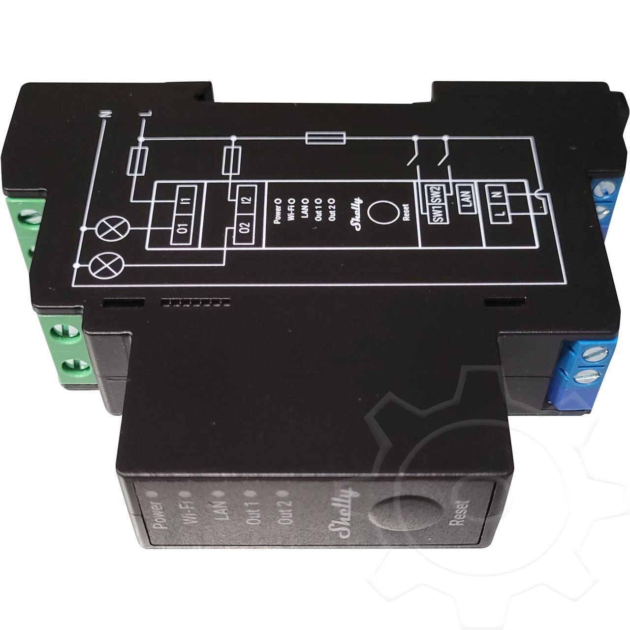 Shelly Relais . "Pro 2PM" . WLAN & LAN Schaltaktor . Max. 25A . BT . Messfunktion