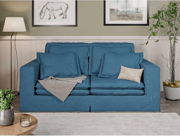 Home affaire 3-Sitzer ALISSAS BIS mit vielen Kissen, Biesen an den Kissen, Hussen-Optik, kleine Taschen an der Seite zum Verstauen
